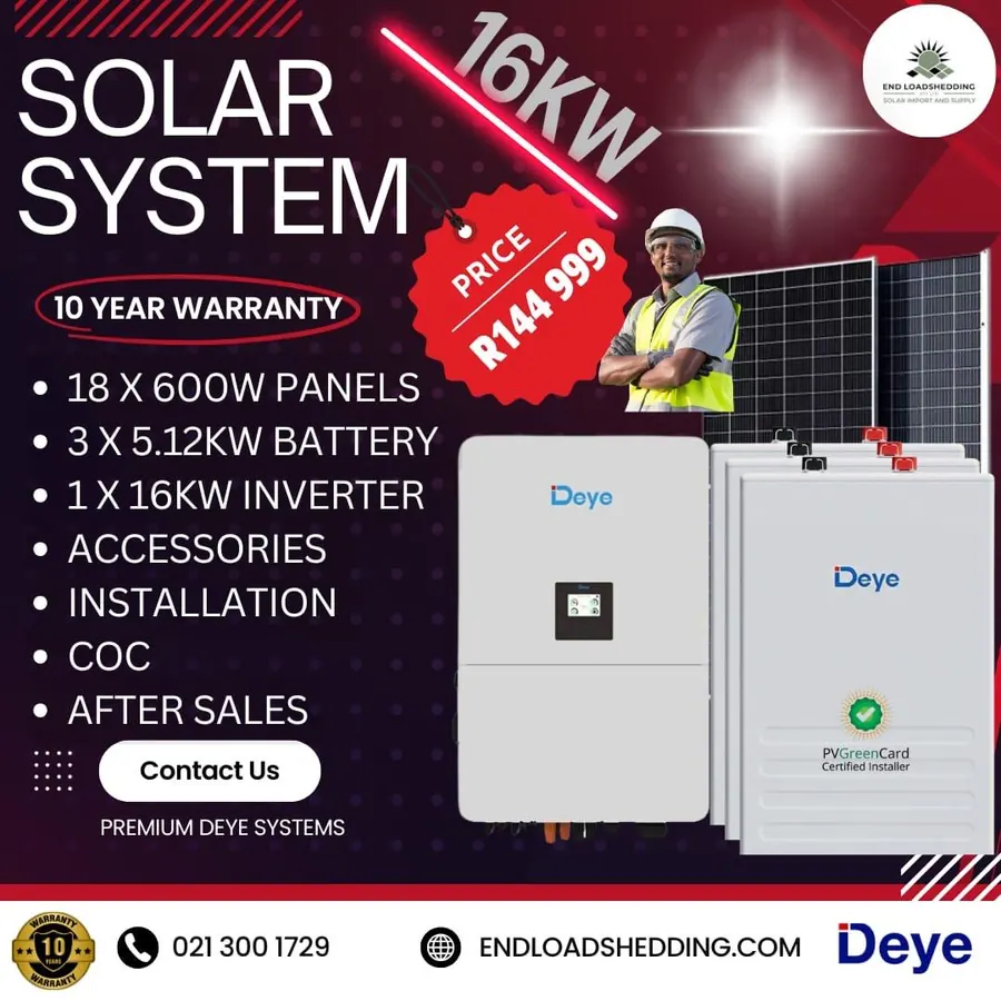 16kW Deye Solar System — R144,999
