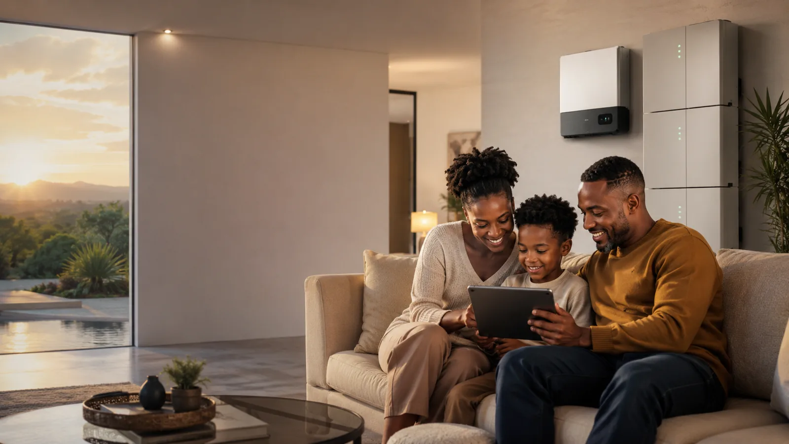 Modern home using solar backup power