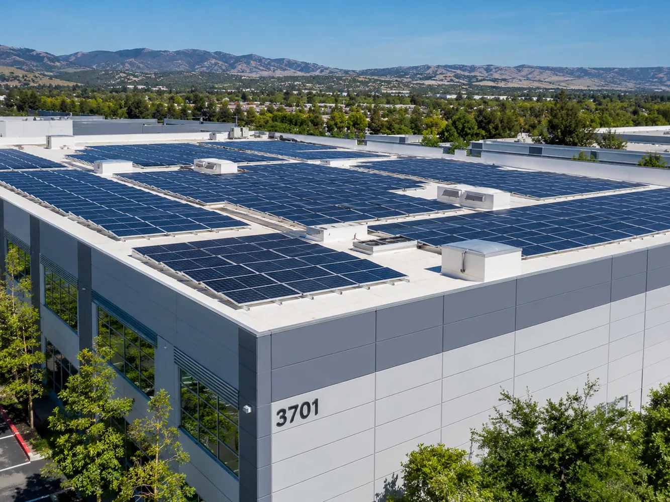 Commercial solar powered building