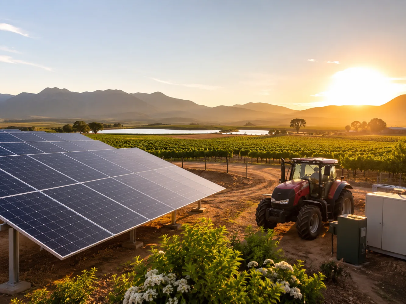 Solar installation at a rural farm